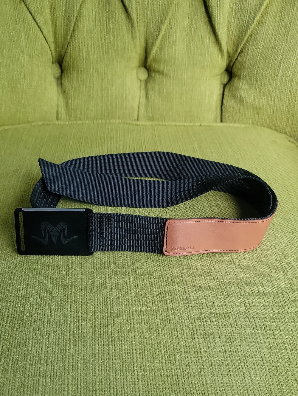 ARGALI Black Ram Emblem Webbing Belt - Men